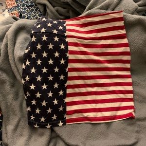 Charlotte Russe American Flag Mini Skirt